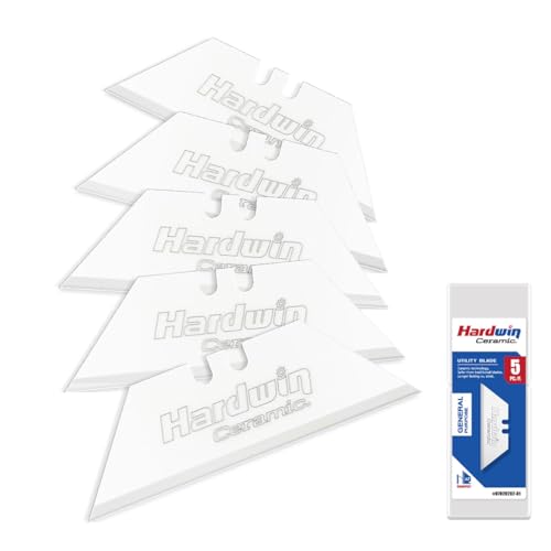 HARDWIN 5-Pack Zirconia Ceramic Utility Knife Blades, Rustproof Refill Pack