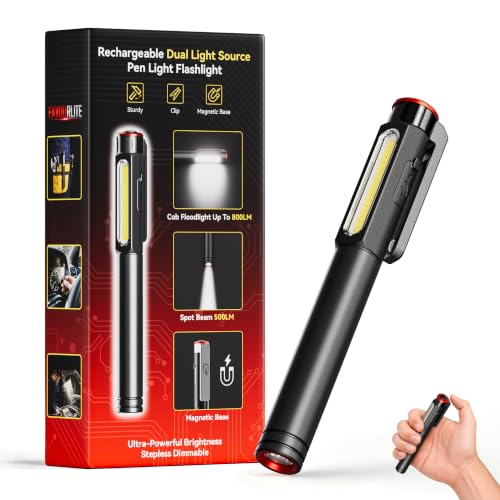 Favourlite 800LM Rechargeable Dual-Beam Pen Light with Magnetic Clip