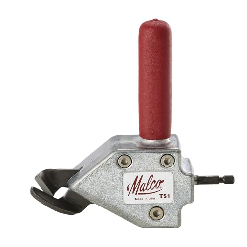 Malco TS1 TurboShear 20 Gauge Capacity Sheet Metal Cutting Attachment, Drill & Impact Driver Compatible,