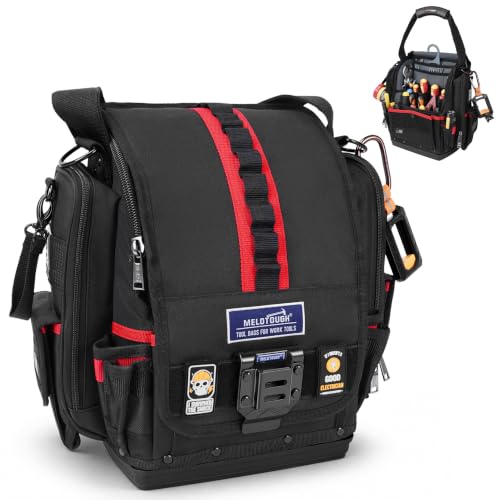 MELOTOUGH Electrician Tool Bag HVAC Tool Bag with Hard Bottom
